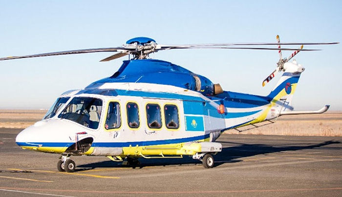 Helicopter AgustaWestland AW139 Serial 31379 Register UP-AW906 used by Euro-Asia Air JSC. Built 2011. Aircraft history and location