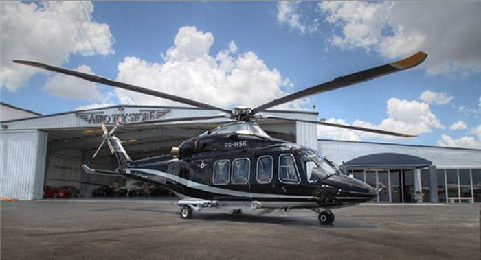 Helicopter AgustaWestland AW139 Serial 41019 Register PR-HSK N328SH used by AgustaWestland Philadelphia (AgustaWestland USA). Built 2008. Aircraft history and location