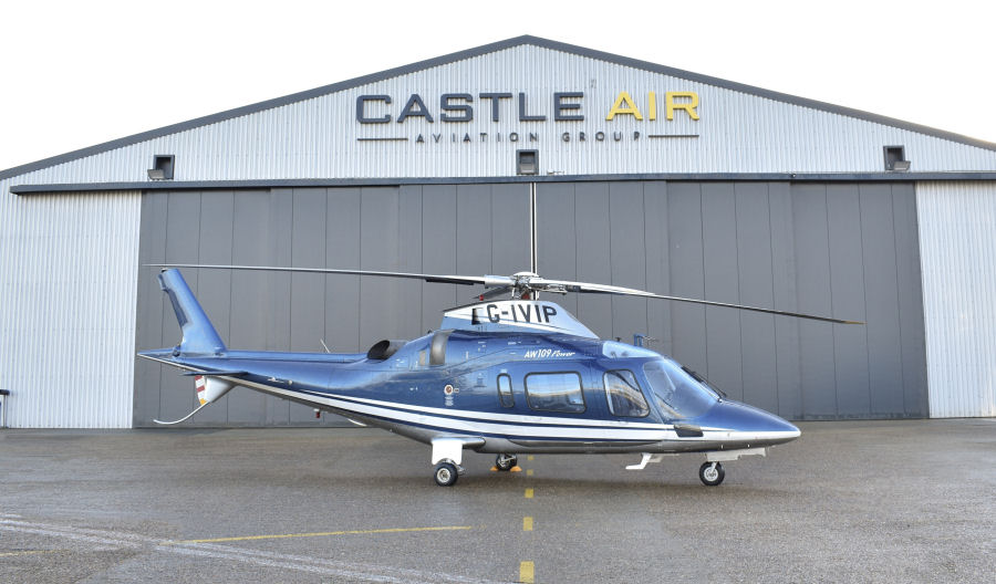 Helicopter AgustaWestland AW109E Power Serial 11208 Register G-IVIP G-VIRU EI-HHH D-HPWR used by Castle Air ,Heli Transair (heli transair.com). Built 2003. Aircraft history and location