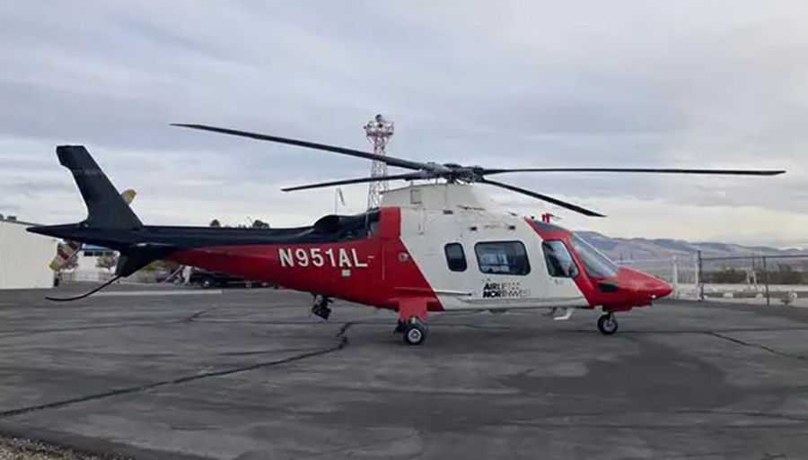 Helicopter AgustaWestland AW109E Power Serial 11632 Register N951AL N23HH used by Airlift Northwest ,AgustaWestland Philadelphia (AgustaWestland USA). Built 2005. Aircraft history and location