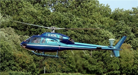 Helicopter Eurocopter AS355N Ecureuil 2 Serial 5627 Register N448JM G-XOIL G-LOUN used by McAlpine Helicopters. Built 1997. Aircraft history and location