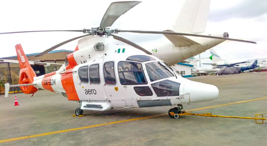 Helicopter Eurocopter EC155B Serial 6611 Register 5N-BDM used by Aero Contractors Nigeria ,Bristow Helicopters Nigeria BHN. Built 2001. Aircraft history and location