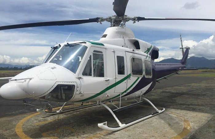Helicopter Bell 412SP Serial 33160 Register P2-HCS VH-HQQ F-OIOL N4380K F-GKAK N3207D used by Hevilift Ltd ,Aga Khan Foundation AKDN. Built 1988. Aircraft history and location
