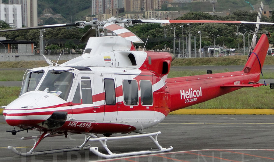 Helicopter Bell 412EP Serial 36428 Register HK-4519 N4039A C-FLVJ used by Helicol ,Bell Helicopter ,Bell Helicopter Canada. Built 2006. Aircraft history and location