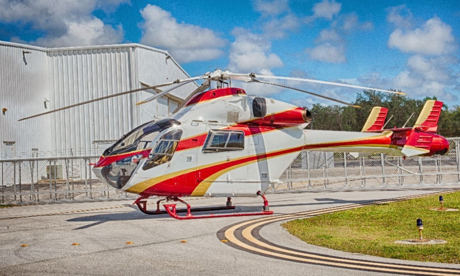 Helicopter McDonnell Douglas MD902 Explorer Serial 900/00120 Register TI-BDJ N690BJ N9017P used by MD Helicopters MDHI. Built 2007. Aircraft history and location