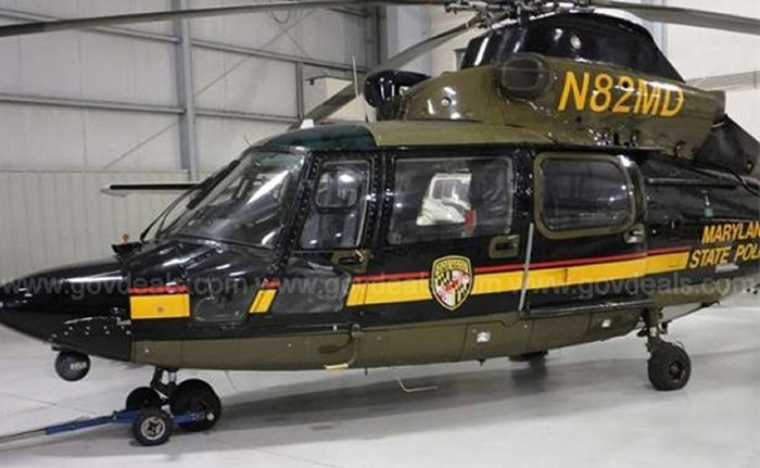 Helicopter Eurocopter AS365N3 Dauphin 2 Serial 6550 Register N82MD used by McDermott Aviation ,State of Utah ,MSP (Maryland State Police). Built 1998. Aircraft history and location