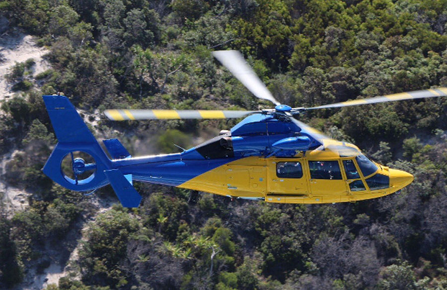 Helicopter Eurocopter AS365N2 Dauphin 2 Serial 6461 Register VH-ECQ XA-SMY used by McDermott Aviation ,Australia Air Ambulances Telstra Child Flight ,NSW Ambulance. Built 1993. Aircraft history and location