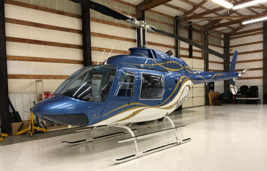 Helicopter Bell 206A Serial 483 Register N483SJ C-GPFR N2289W used by Canadian Helicopters Ltd ,Okanagan Helicopters ,Bell Helicopter. Built 1969. Aircraft history and location