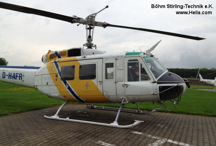 Helicopter Bell 205A-1 Serial 30318 Register D-HAFR LN-OLM used by Agrarflug Helilift GmbH ,Lufttransport AS. Aircraft history and location