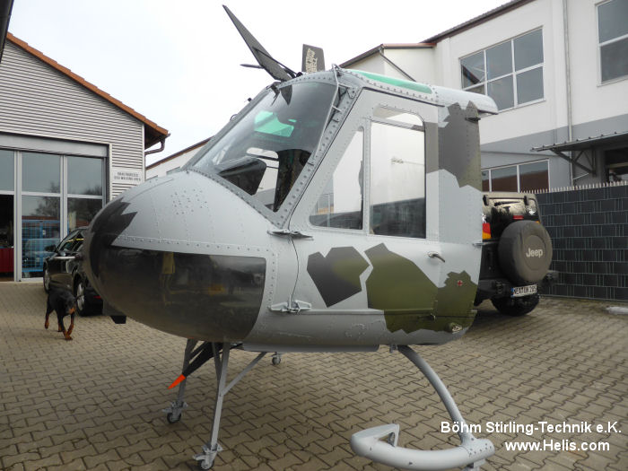 Helicopter Dornier UH-1D Serial 8179 Register 71+19 used by Böhm Stirling-Technik e.K. ,Luftwaffe (German Air Force). Aircraft history and location