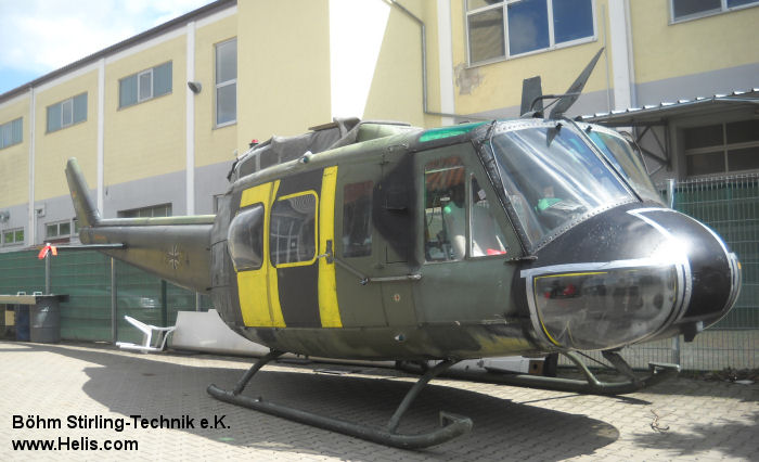 Helicopter Dornier UH-1D Serial 8419 Register 72+99 used by Böhm Stirling-Technik e.K. ,Heeresflieger (German Army Aviation). Built 1969. Aircraft history and location