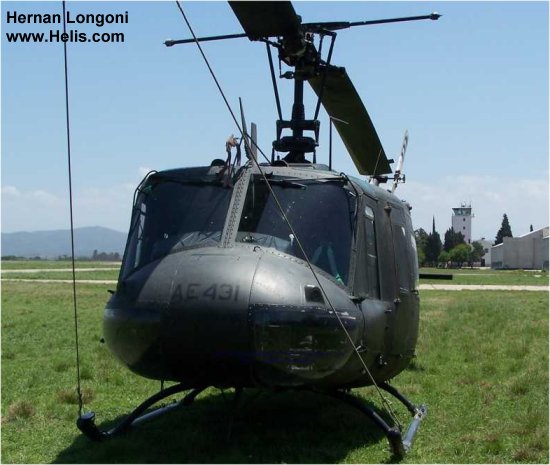 Helicopter Bell UH-1D Iroquois Serial 5827 Register AE-431 66-16273 used by Aviacion de Ejercito Argentino EA (Argentine Army Aviation) ,US Army Aviation Army. Aircraft history and location