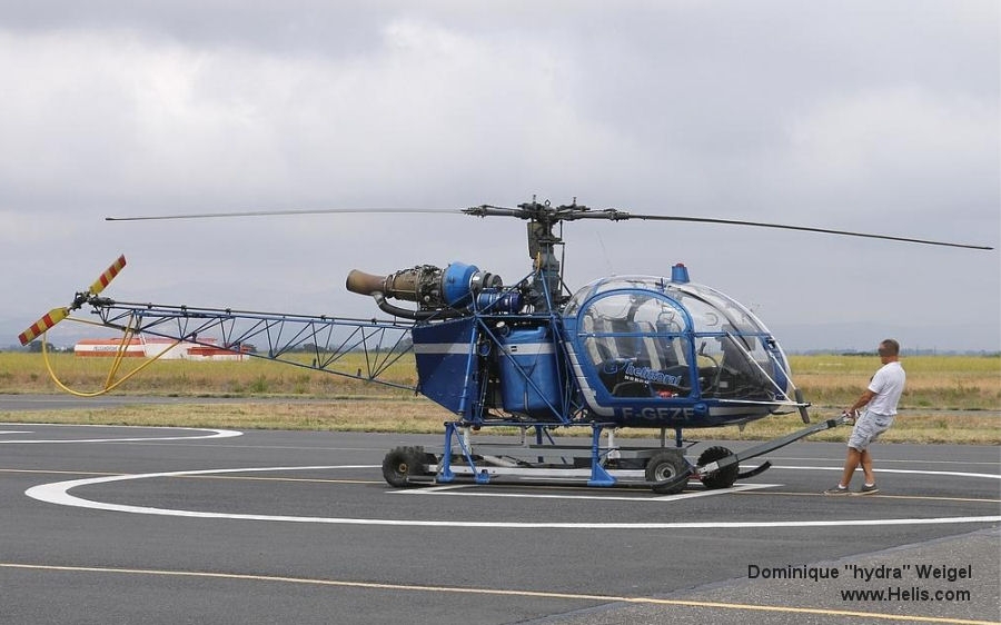 Helicopter Aerospatiale SA318C Alouette II Serial 2352 Register F-GFZF D-HHFS SX-HAN used by Olympic Airways. Built 1973. Aircraft history and location