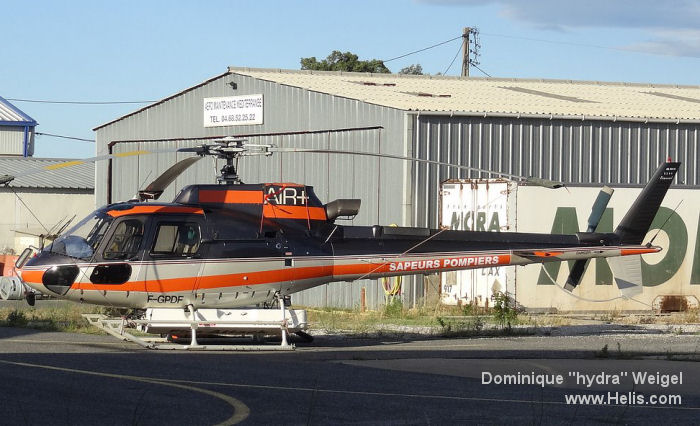 Helicopter Eurocopter AS350B3 Ecureuil Serial 3290 Register F-GPDF. Built 2000. Aircraft history and location