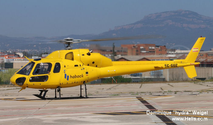 Helicopter Aerospatiale AS355F2 Ecureuil 2  Serial 5454 Register EC-GUZ N26ET PT-HXV N84CC used by Eliance (Eliance (Habock)) ,Policia Autonomica (Spanish Local Polices) ,TAF Helicopters. Aircraft history and location