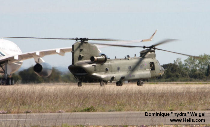 Helicopter Boeing CH-47D Chinook Serial M.7003 Register ZA710 used by Royal Air Force RAF. Aircraft history and location