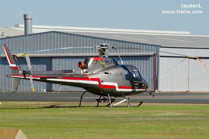 Helicopter Eurocopter AS350B2 Ecureuil Serial 2627 Register VH-LFD I-GLTS used by Rotorco Pty Ltd. Built 1992. Aircraft history and location