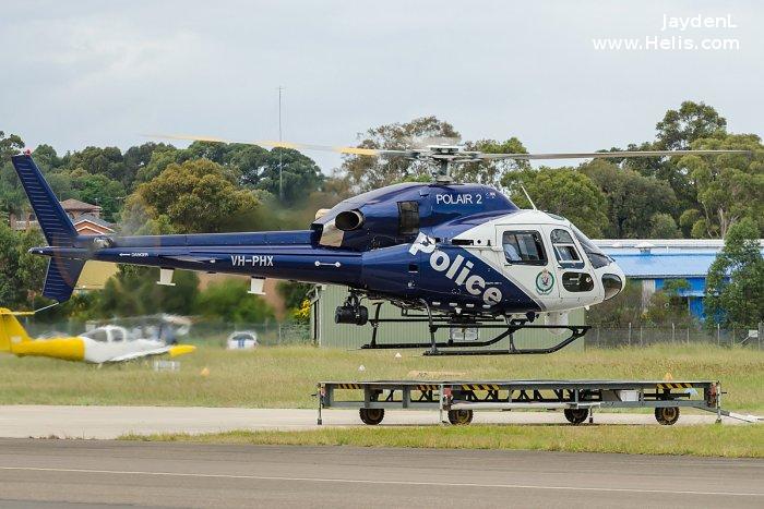 Helicopter Eurocopter AS355N Ecureuil 2 Serial 5623 Register VH-PON VH-PHX F-OHKI used by Australia Police ,Eurocopter Southeast Asia ESEA. Built 1996. Aircraft history and location
