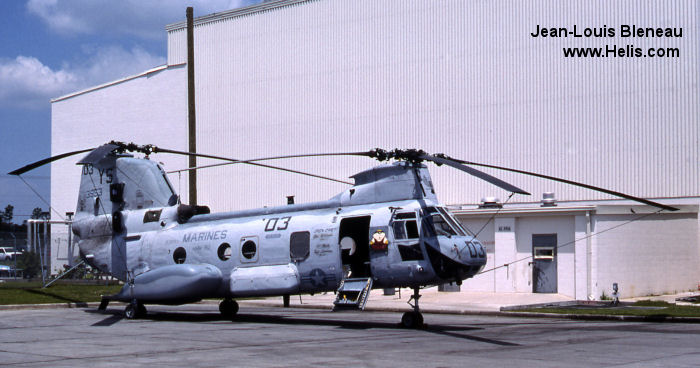 Helicopter Boeing-Vertol CH-46D Serial 2304 Register 153953 used by US Marine Corps USMC. Built 1967. Aircraft history and location