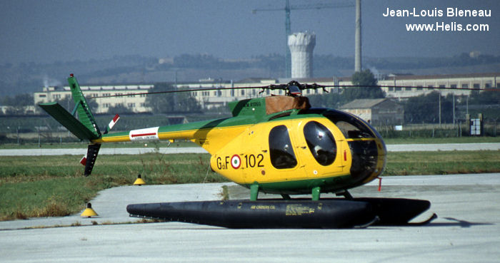 Helicopter Breda Nardi NH500MC Serial 37-0290M Register MM81060 used by Guardia di Finanza (Italian Customs Police). Aircraft history and location