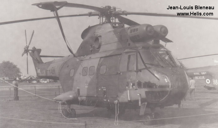 Helicopter Aerospatiale SA330E Puma Serial 1120 Register XW214 used by Royal Air Force RAF. Built 1971 Converted to Puma Mk2. Aircraft history and location