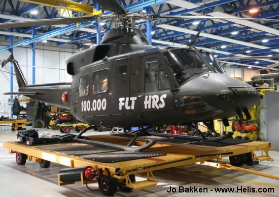 Helicopter Bell 412SP Serial 33146 Register 146 used by Luftforsvaret RNoAF (Royal Norwegian Air Force). Built 1988. Aircraft history and location