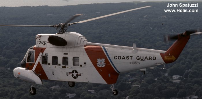 Helicopter Sikorsky HH-52A Sea Guard Serial 62-036 Register 1360 used by US Coast Guard USCG. Built 1963. Aircraft history and location
