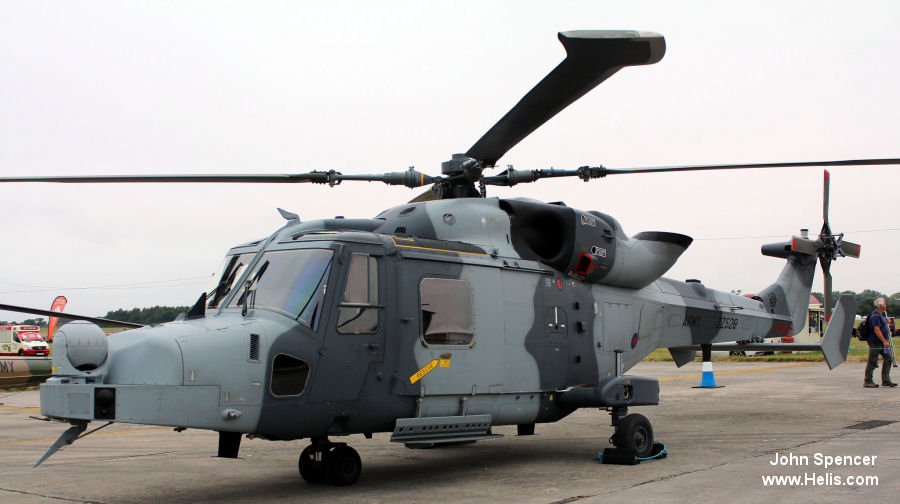 Helicopter AgustaWestland AW159 Wildcat AH1 Serial 527 Register ZZ520 used by Army Air Corps AAC (British Army). Aircraft history and location