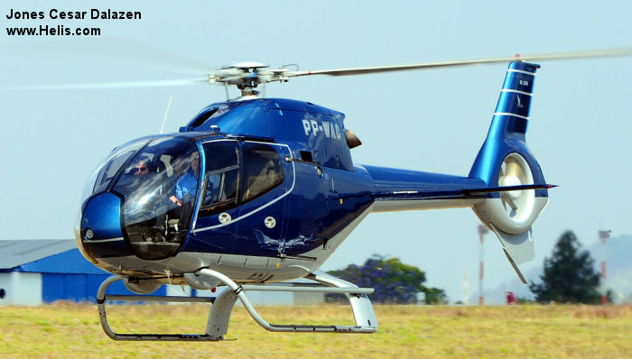 Helicopter Eurocopter EC120B Serial 1185 Register PP-WAC N120KJ. Built 2001. Aircraft history and location