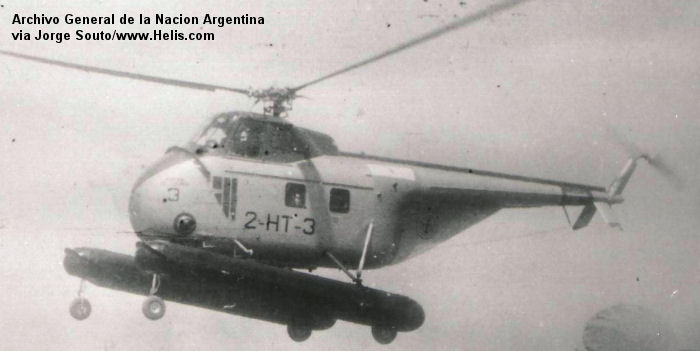Helicopter Sikorsky S-55 Serial 55-633 Register 0371 used by Comando de Aviacion Naval Argentina COAN (Argentine Navy). Built 1953. Aircraft history and location