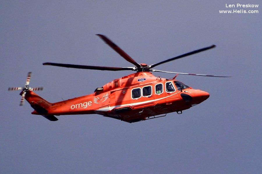 Helicopter AgustaWestland AW139 Serial 41236 Register C-GYNK N455SM used by Canadian Ambulance Services Ornge ,AgustaWestland Philadelphia (AgustaWestland USA). Built 2010. Aircraft history and location