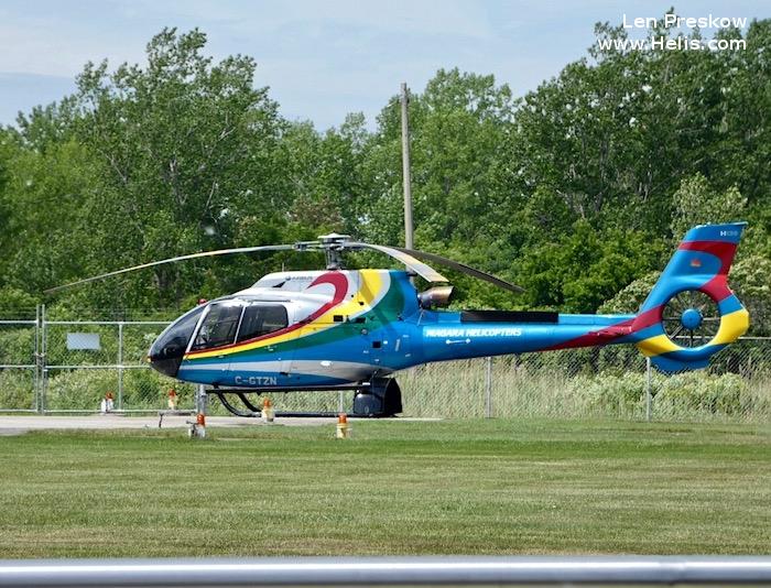 Helicopter Airbus H130 Serial 8023 Register C-GTZN used by Niagara Helicopters ,Airbus Helicopters Canada. Built 2014. Aircraft history and location