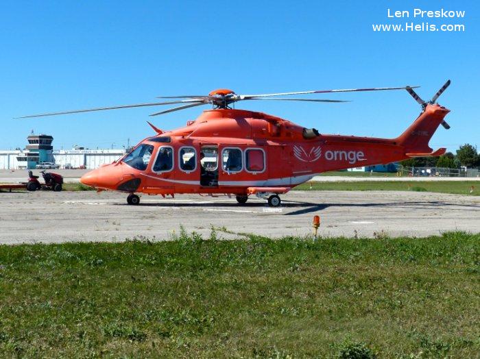 Helicopter AgustaWestland AW139 Serial 41238 Register C-GYNL N458SM used by Canadian Ambulance Services Ornge ,AgustaWestland Philadelphia (AgustaWestland USA). Built 2010. Aircraft history and location