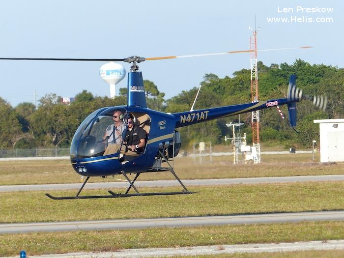 Helicopter Robinson R22 Beta Serial 0737 Register N471AT N36FH used by PBH (Palm Beach Helicopters). Aircraft history and location