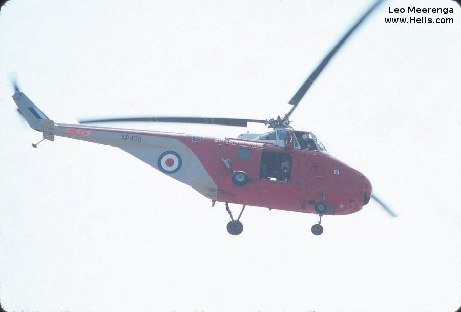 Helicopter Westland Whirlwind HAR.10 Serial wa393 Register 8656M XP405 used by Royal Air Force RAF. Built 1962. Aircraft history and location