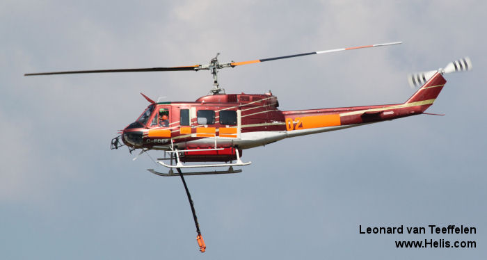 Helicopter Bell 205A Serial 30038 Register N37HX C-FDEF CS-HET VH-HHC C-GFHC PK-HBK used by Helicopter Express Inc ,Heli Protection ,Eagle Copters ,Frontier Helicopters ,Bristow Masayu Helicopters BMH. Built 1969. Aircraft history and location