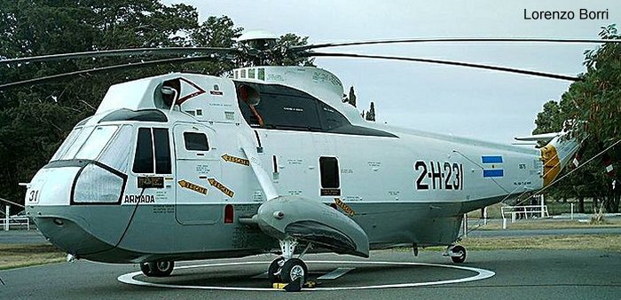 Helicopter Sikorsky S-61D-4 Serial 61-495 Register 0675 used by Comando de Aviacion Naval Argentina COAN (Argentine Navy). Aircraft history and location