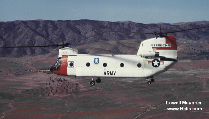 Helicopter Boeing-Vertol CH-47A Chinook Serial b-007 Register 60-03448 used by US Army Aviation Army. Aircraft history and location
