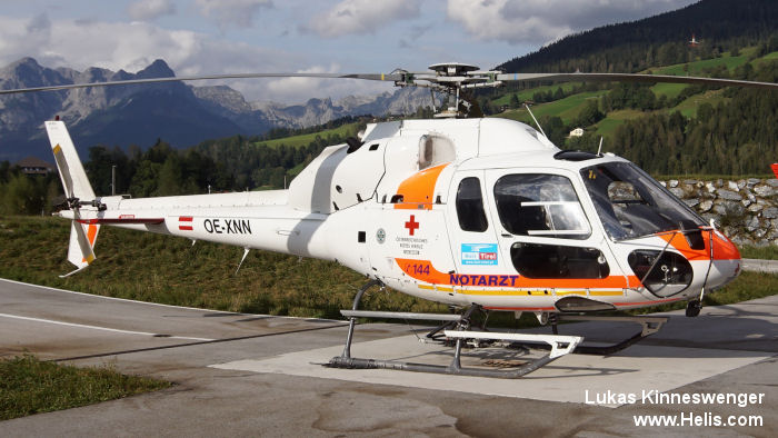 Helicopter Aerospatiale AS355E TwinStar Serial 5096 Register OE-XNN OE-XKR LN-OAX SE-JDK N8794Y PT-HTW N813DB N5785T used by Heli Austria GmbH. Aircraft history and location