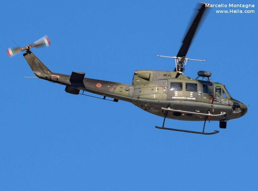 Helicopter Agusta AB212 ICO Serial 5811 Register MM81154 used by Aeronautica Militare Italiana AMI (Italian Air Force). Aircraft history and location