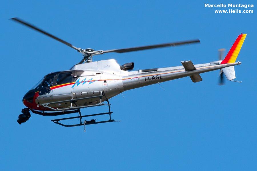 Helicopter Eurocopter AS350B3 Ecureuil Serial 3293 Register I-LASL used by Heliwest. Aircraft history and location