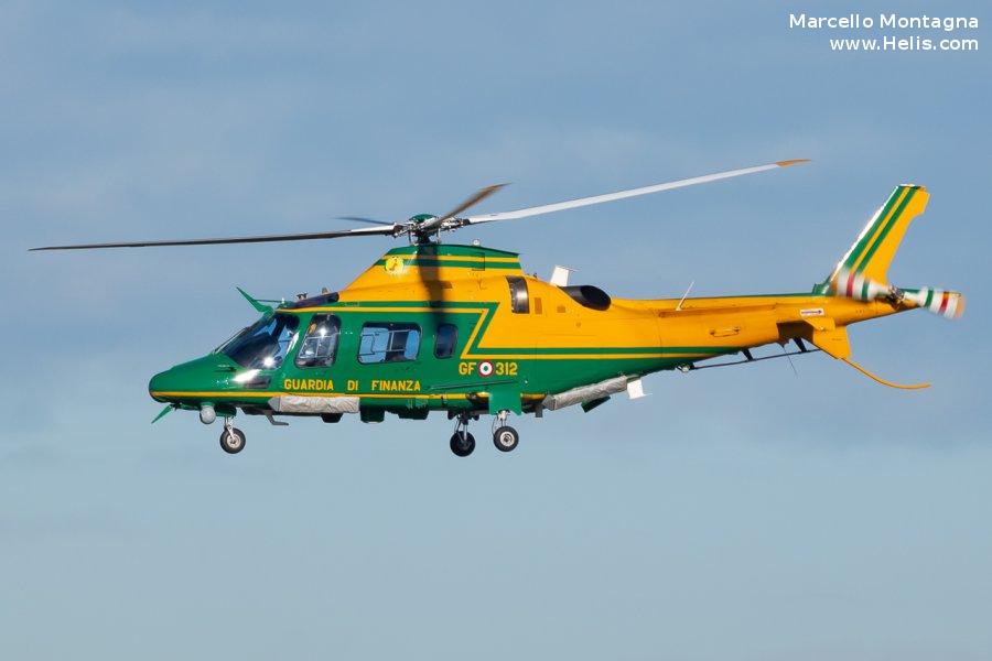 Helicopter AgustaWestland AW109N Nexus Serial 22526 Register MM81700 CSX81700 used by Guardia di Finanza (Italian Customs Police) ,AgustaWestland Italy. Built 2009. Aircraft history and location