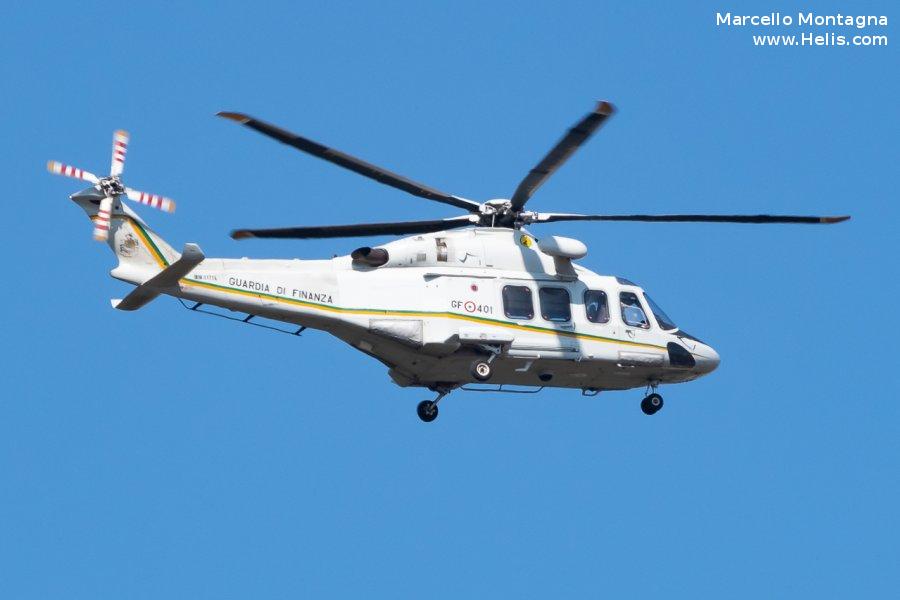 Helicopter AgustaWestland AW139 Serial 31094 Register MM81714 used by Guardia di Finanza (Italian Customs Police). Built 2008. Aircraft history and location