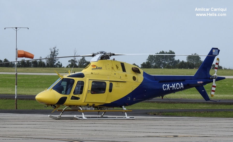 Helicopter Agusta A119 Koala Serial 14034 Register CX-KOA EC-KSC N873MB N19YC used by Foresbal ,Pegasus Aero Group ,ERA Helicopters ,AgustaWestland Philadelphia (AgustaWestland USA). Built 2003. Aircraft history and location