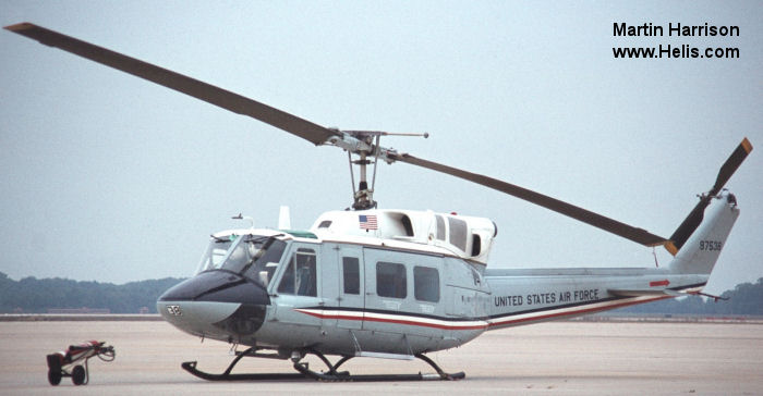 Helicopter Bell UH-1N Serial 31079 Register 69-7538 used by US Air Force USAF. Aircraft history and location