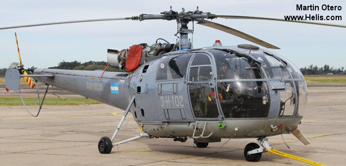 Helicopter F+W Emmen SA316B Alouette III Serial 1623 Register 0642 used by Comando de Aviacion Naval Argentina COAN (Argentine Navy). Aircraft history and location