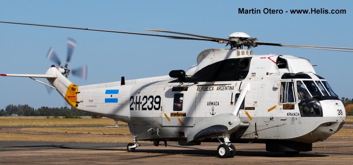 Helicopter Agusta ASH-3H Serial 6062 Register 0797 used by Comando de Aviacion Naval Argentina COAN (Argentine Navy). Aircraft history and location
