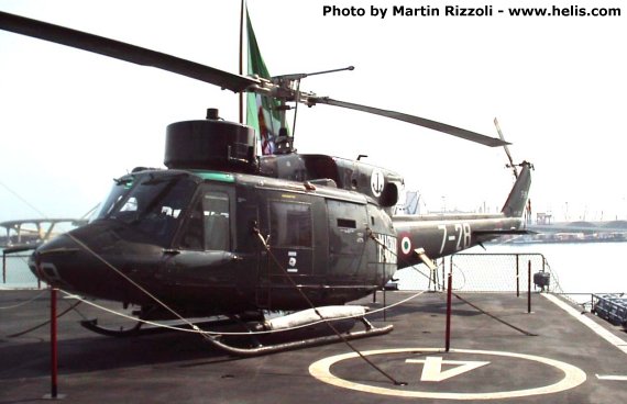 Helicopter Agusta AB212 ASW Serial 5135 Register MM80959 used by Marina Militare Italiana (Italian Navy). Aircraft history and location