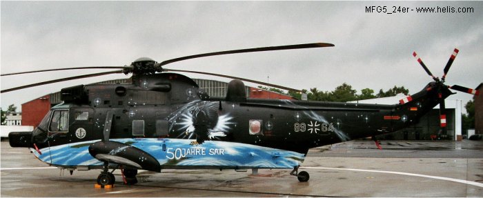 Helicopter Westland Sea King Mk.41 Serial wa 768 Register 89+64 used by Marineflieger (German Navy ). Built 1973. Aircraft history and location
