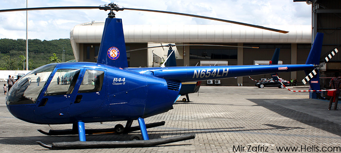 Helicopter Robinson R44 Clipper II Serial 10362 Register N654LH G-CCWI used by solaire helicopters ,Lloyd Helicopters Europe Ltd ,Saxon Logistics Ltd ,Heli Air Ltd. Built 2004. Aircraft history and location